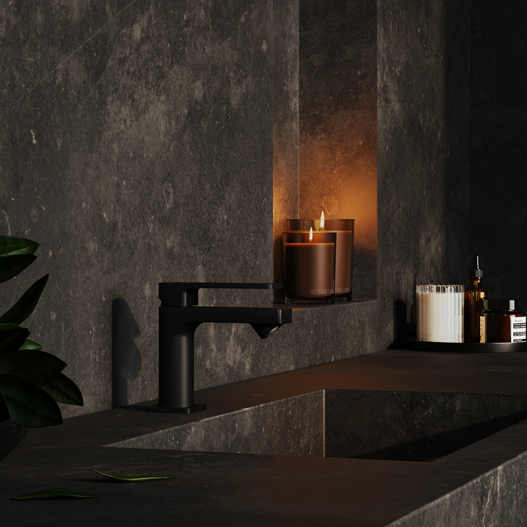 Lifestyle CG Image for a Bathroom Tap in Black