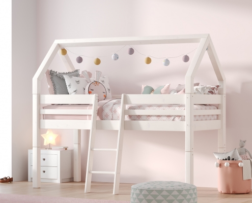 3D Rendering for Scanliving Kids Beds: White Wood
