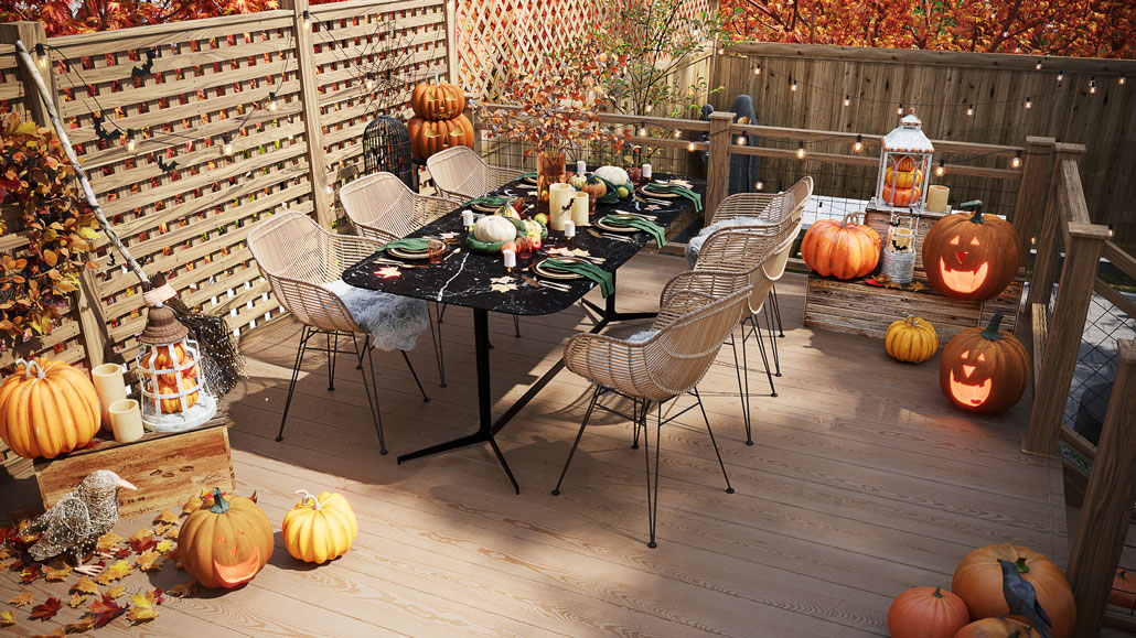 Halloween Themed 3D Rendering for Outdoor Furniture