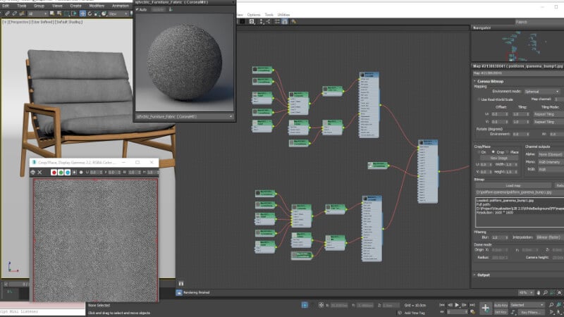 A Screenshot of Applying Textures and Materials to a 3D Model Created from Product Photos