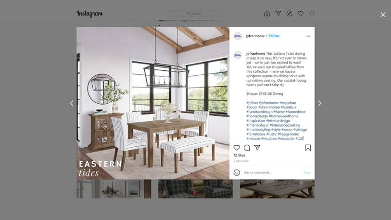 A Furniture Lifestyle Image That Helps to Market Furniture Business in Instagram