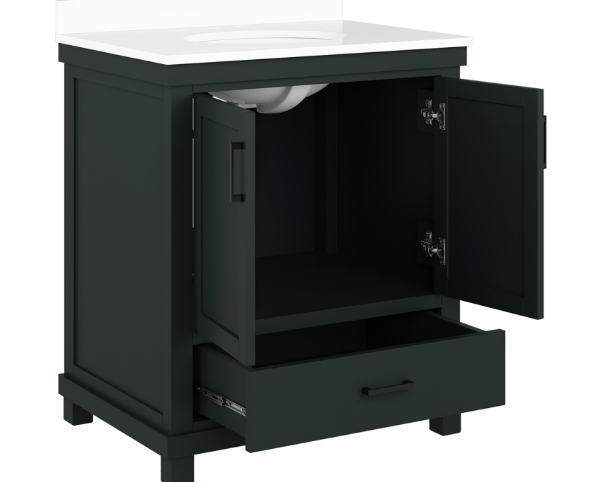 Dark Green Cabinet 3D Rendering