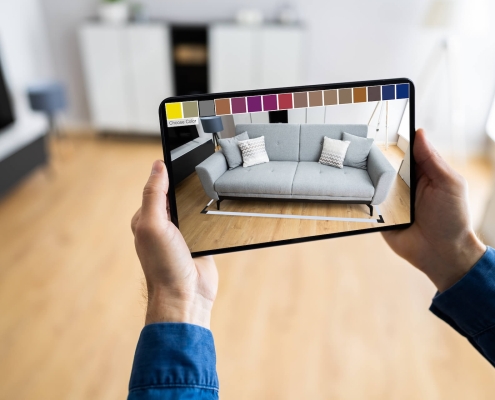 Customer Using Augmented Reality for Furniture Shopping Online