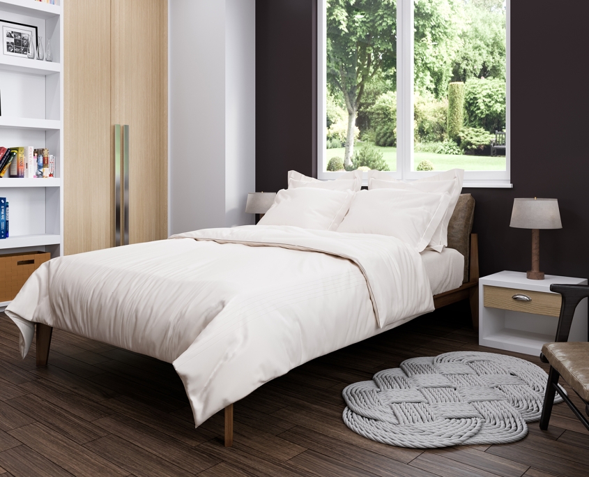 Lifestyle bedroom render for bedding