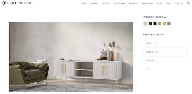 3D Product Configurator for an Online Furniture Store