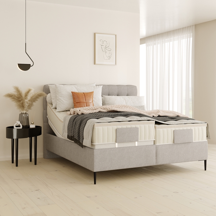 Light Grey Bed Lifestyle Rendering