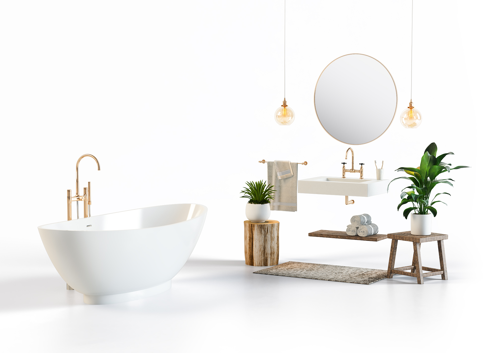 Commercial image 3D rendering bathroom
