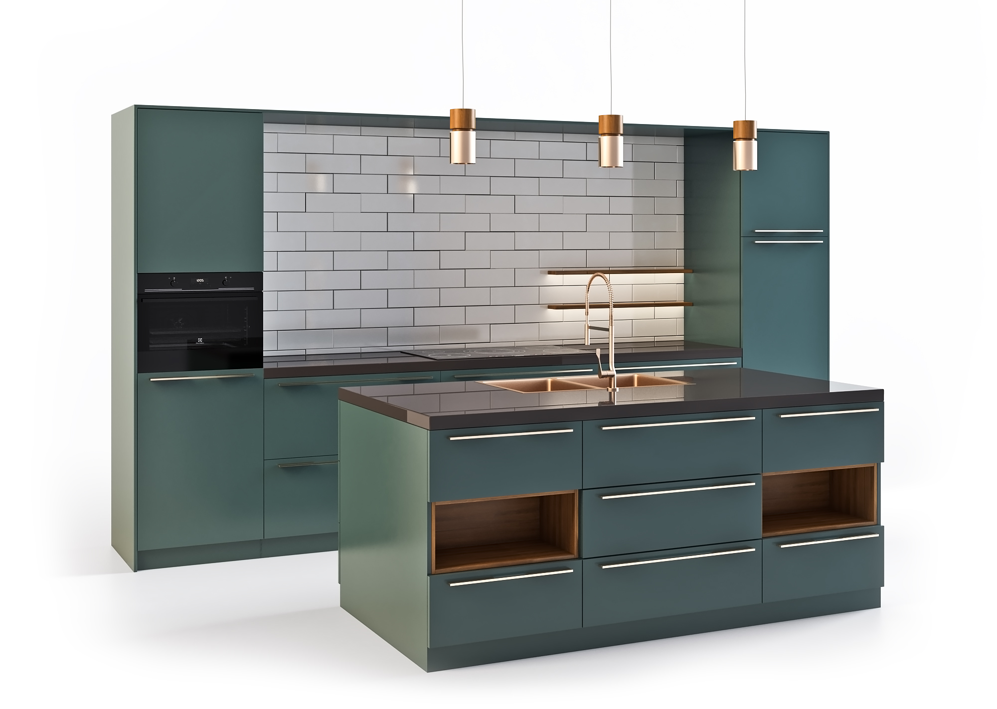 3D rendering kitchen