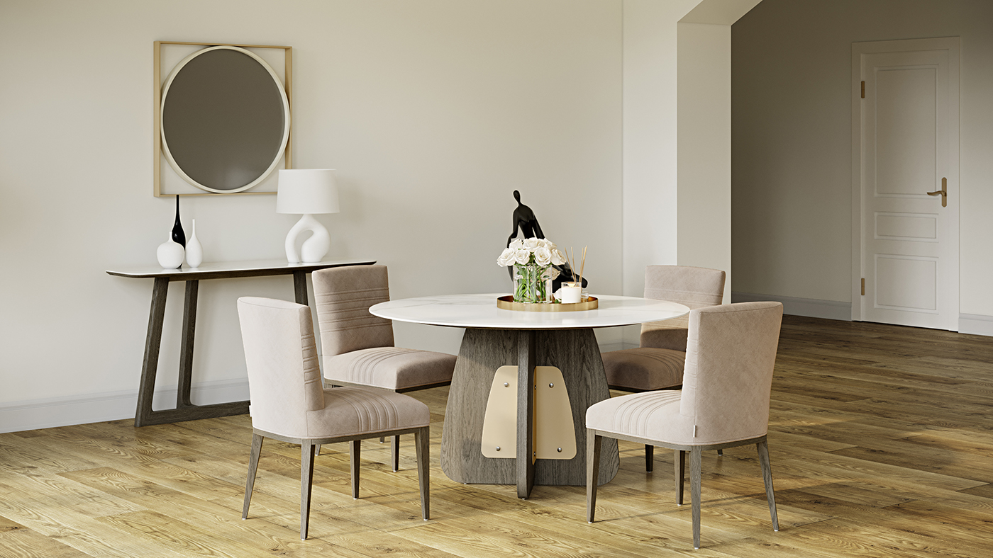 Dining Table and Chairs Lifestyle Render