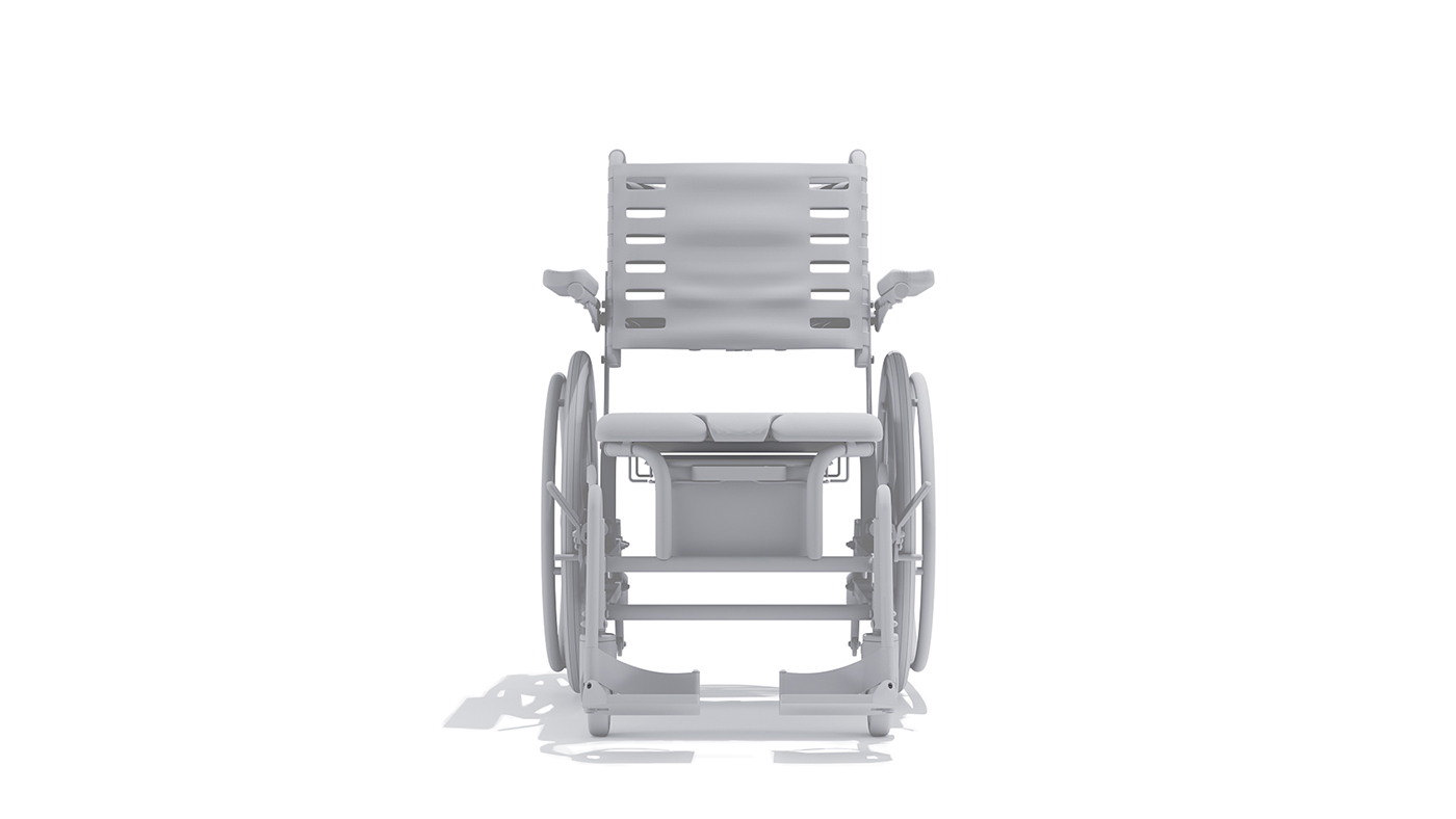 Wheelchair 3D Model: Front View