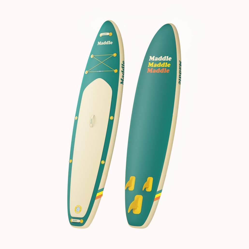 Green Paddle boards 3D rendering