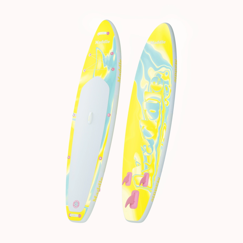 Yellow Blue Paddle boards 3D rendering