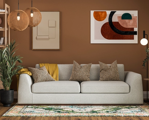 Lifestyle Rendering of a Gray Sofa