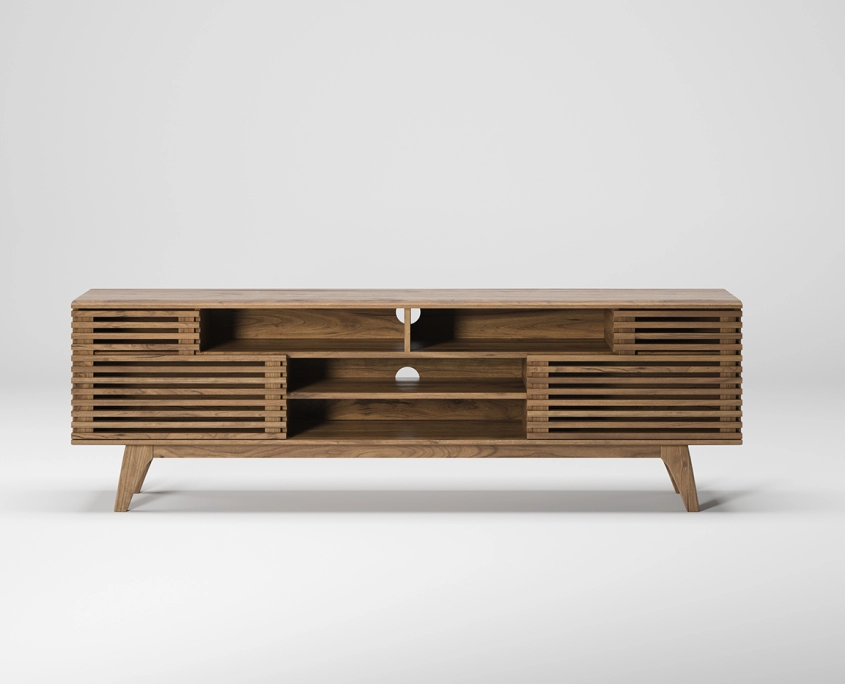 Silo Rendering of a Wood TV Stand