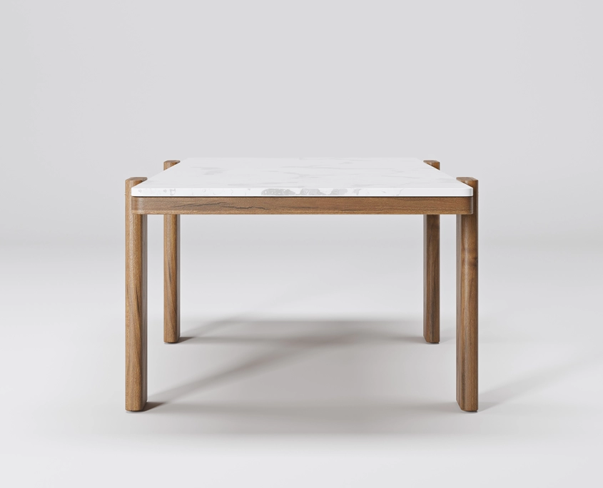 Silo Rendering of a Wood and Marble Table