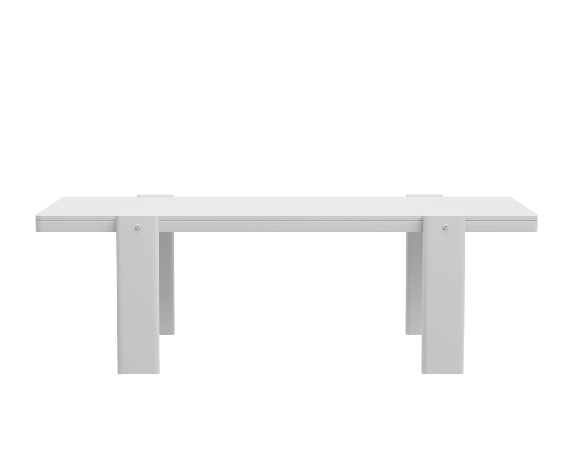 Grayscale Rendering of a Wood and Marble Coffee Table