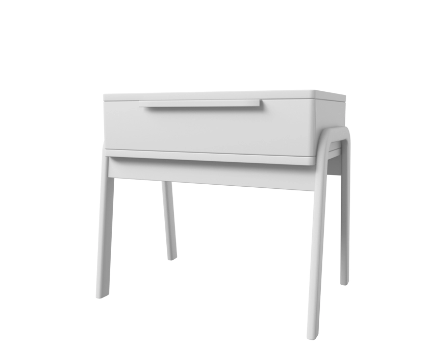 Grayscale Rendering of a Wood Nightstand