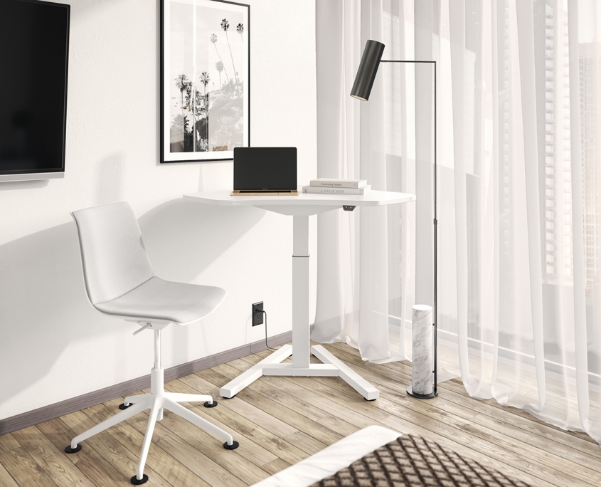 White Desk Lifestyle 3D Rendering