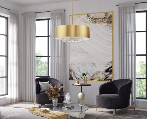 3D Realsitic Lifestyle Visualization for a Chandelier