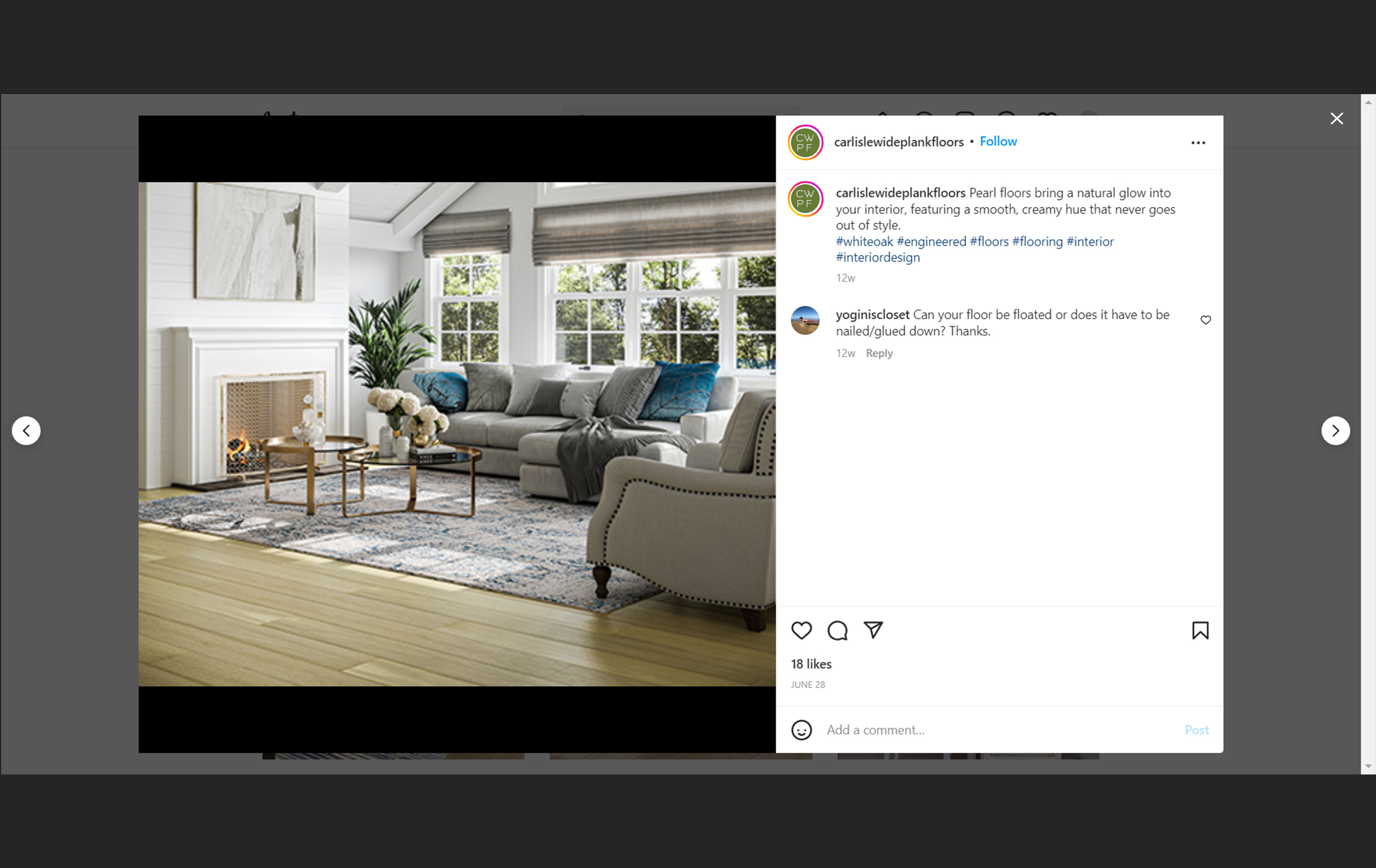 3D Visualization of Wide Plank Floors for Social Media