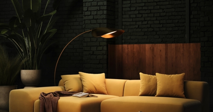 3D Upholstered Sofa Visualization for Advertising