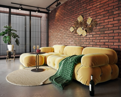 3D Furniture Render for a Chic Sofa
