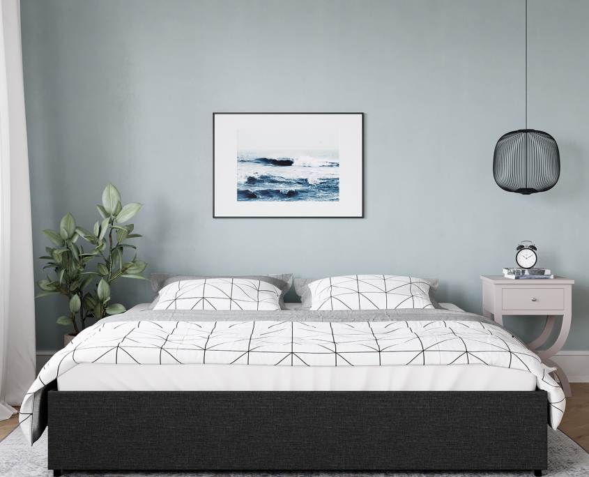 White and Black Bed Lifestyle CGI