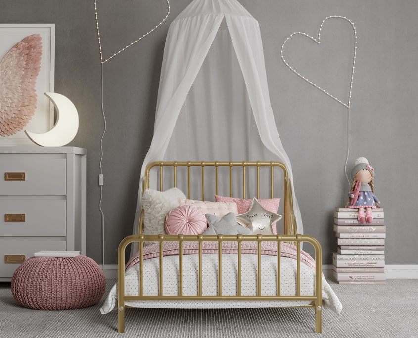 White and Pink Bed Lifestyle CGI