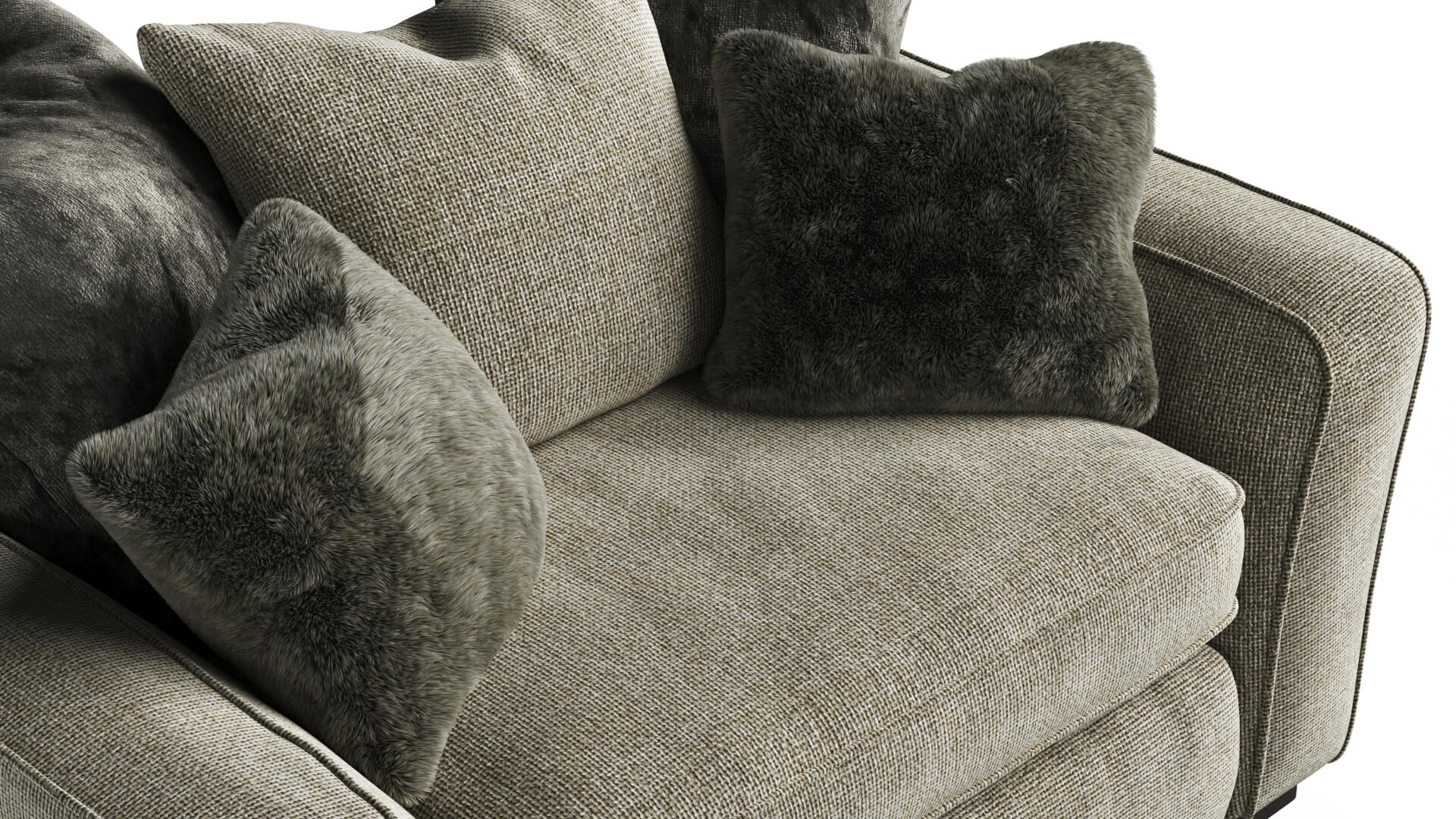 3D Visualization of Faux Fur Cushions