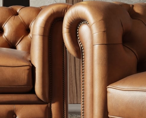 Photoreal CGI of a Leather Sofa for a Furniture Manufacturer