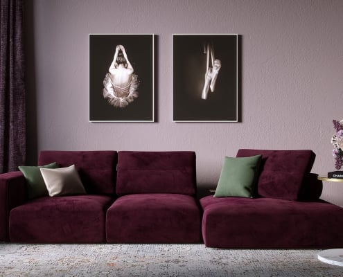 Photoreal CGI of a Velvet Sofa for Online Marketing