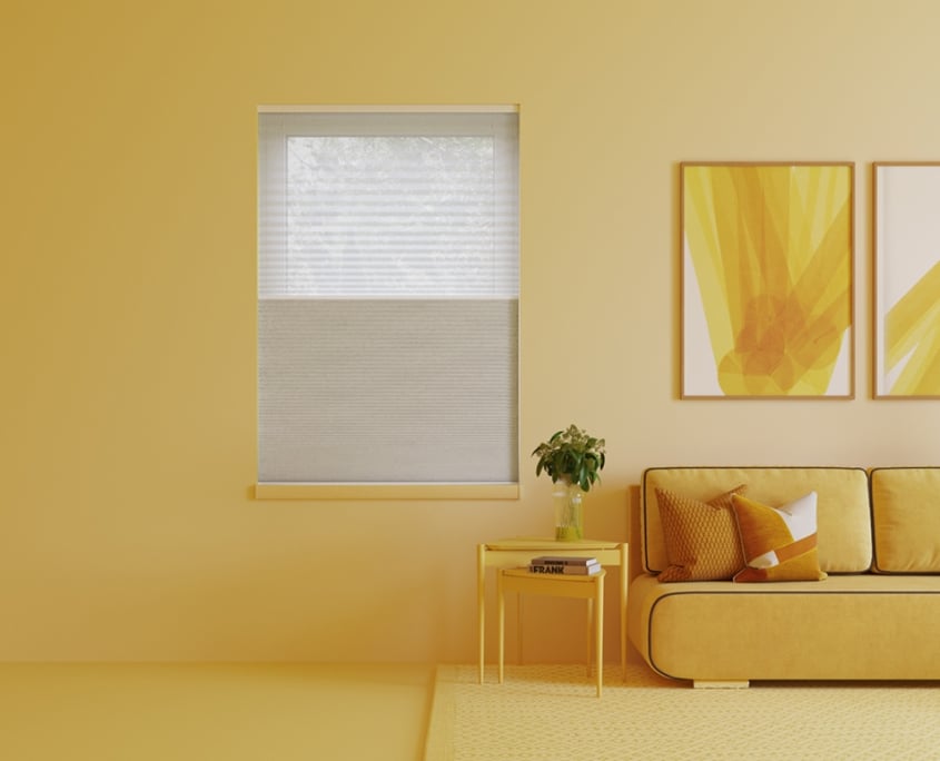 Muted Yellow Lifestyle 3D Rendering for Blinds