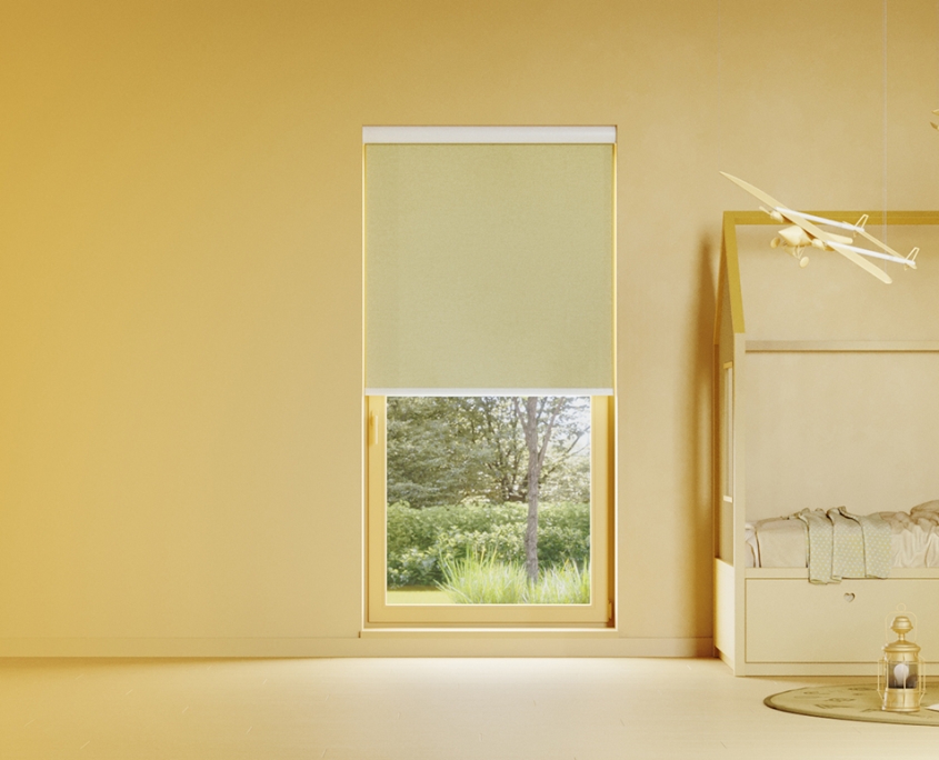 Pale Yellow Lifestyle 3D Rendering for Blinds