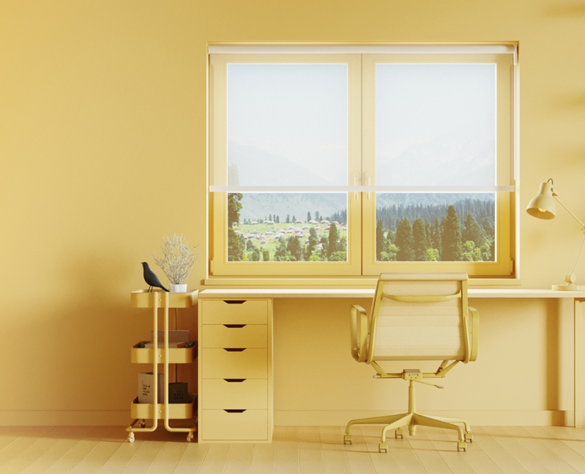 Yellow Lifestyle 3D Rendering for Blinds