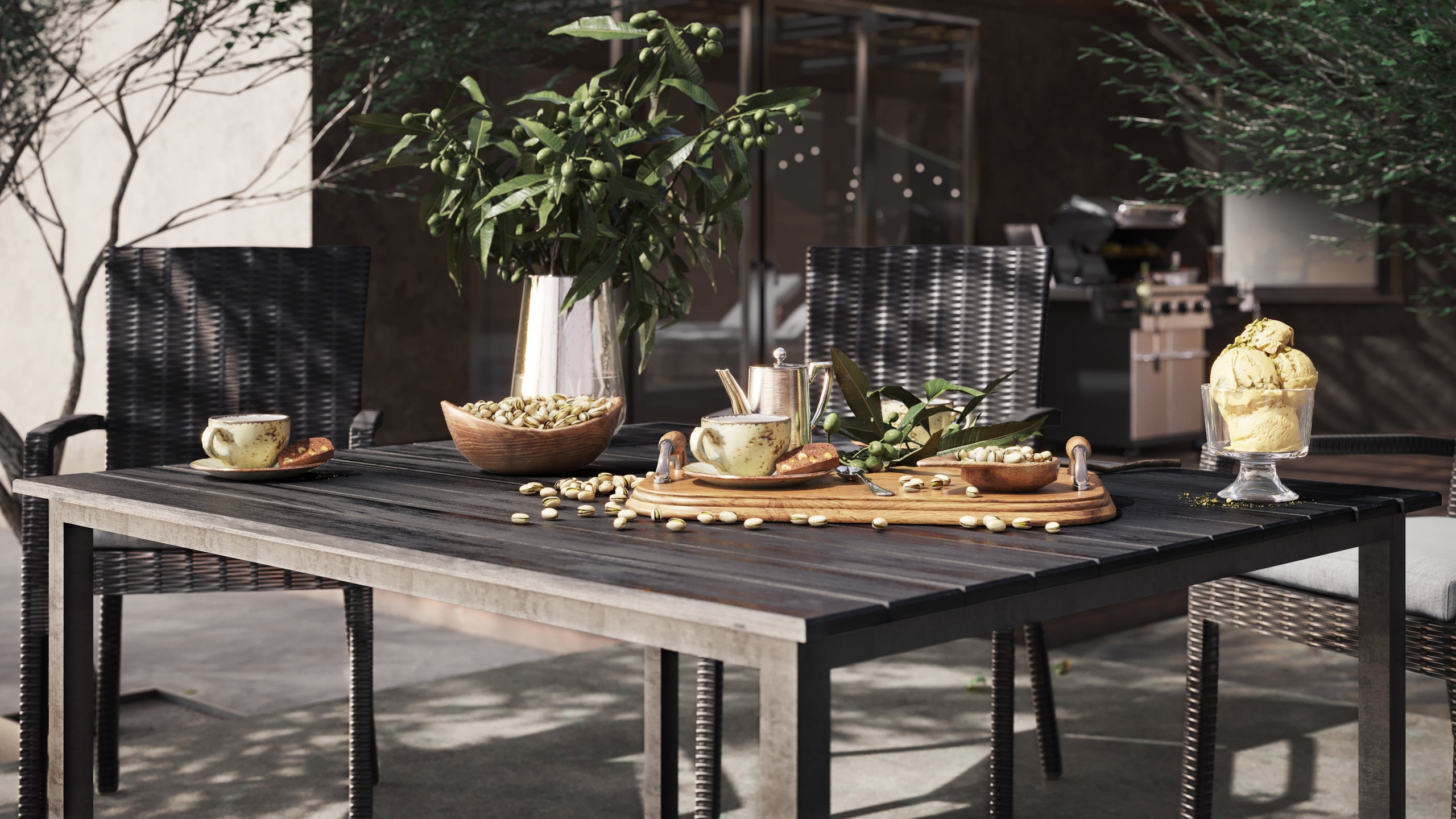 Outddor Table Lifestyle Rendering