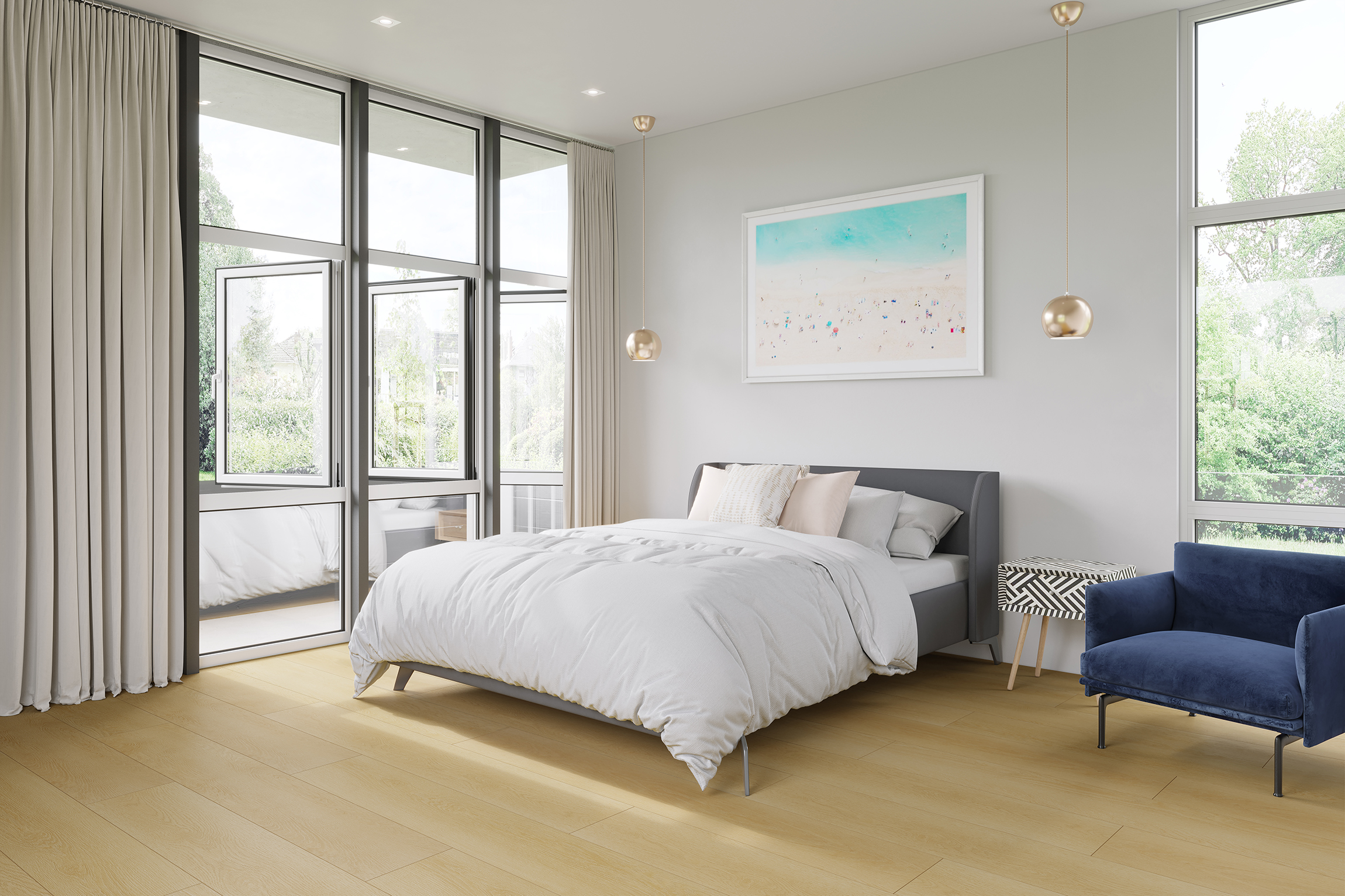 Wood Bedroom Floor CG Visualization