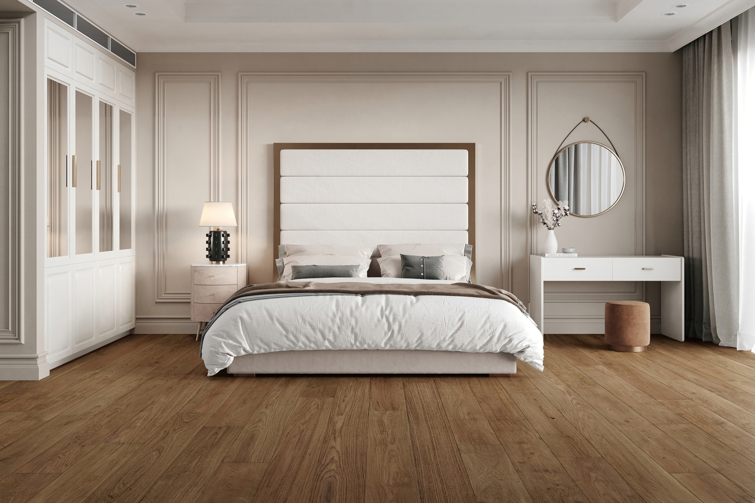 Wood Bedroom Floor 3D Visualization
