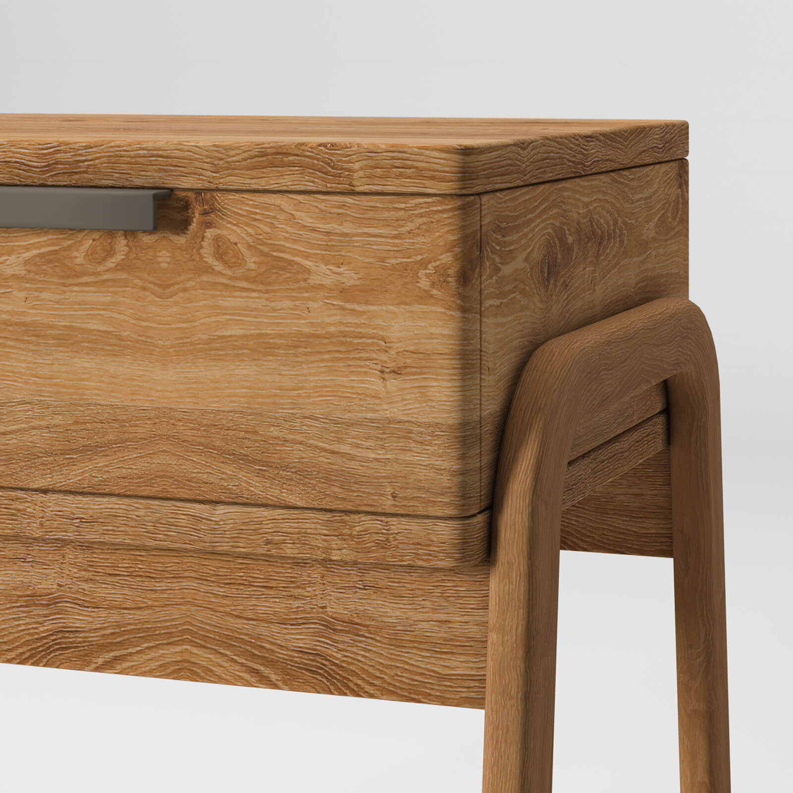 Close-Up 3D Rendering for Wooden Nightstand