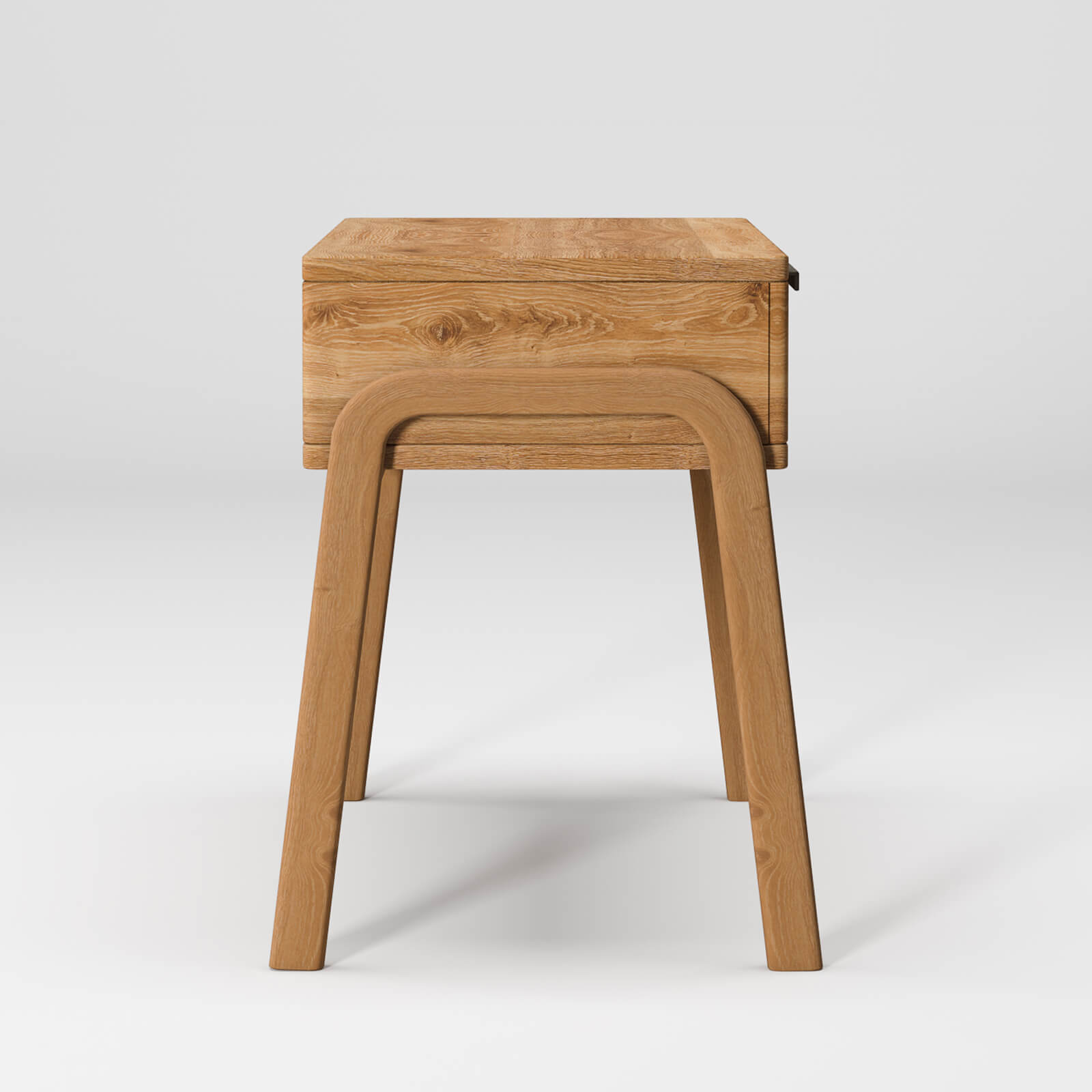 Side View 3D Rendering for Wooden Nightstand