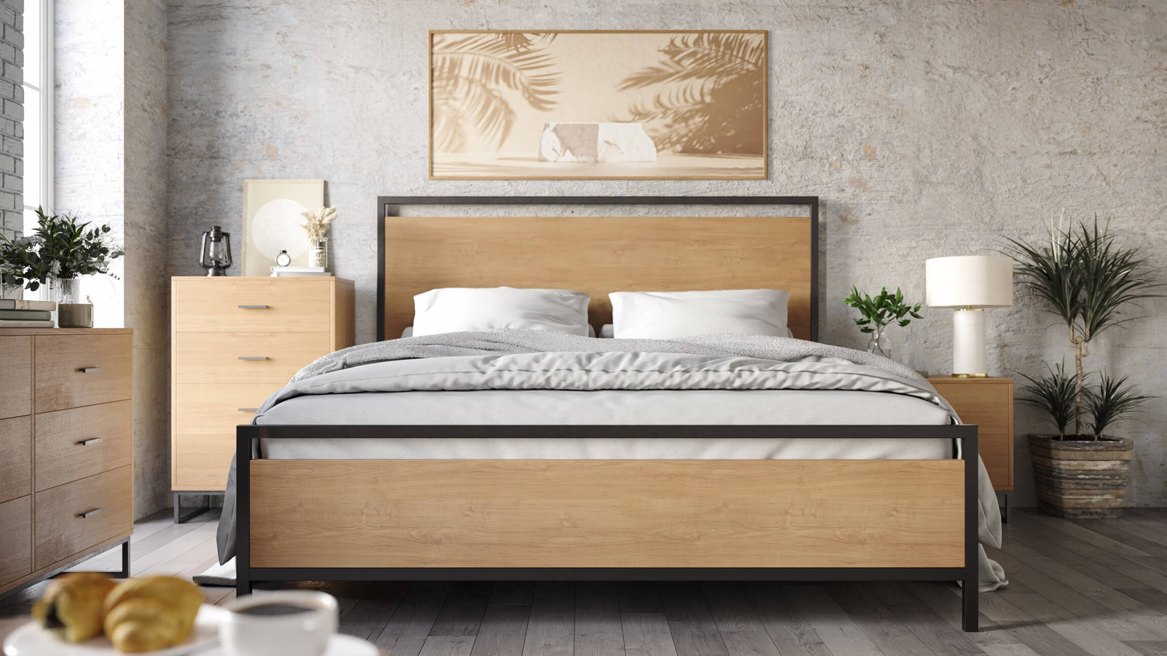 3D Visualization for Wooden Bedroom Furniture
