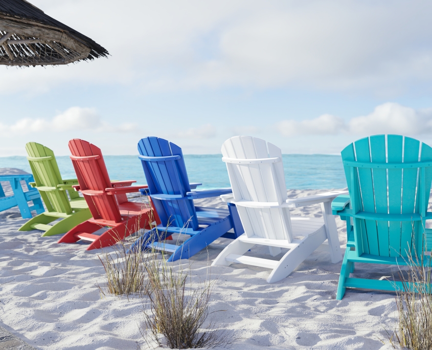 Beach Furniture Set Lifestyle 3D Rendering
