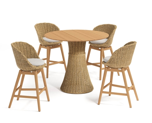 Wicker Table and Chairs Silo CG Rendering