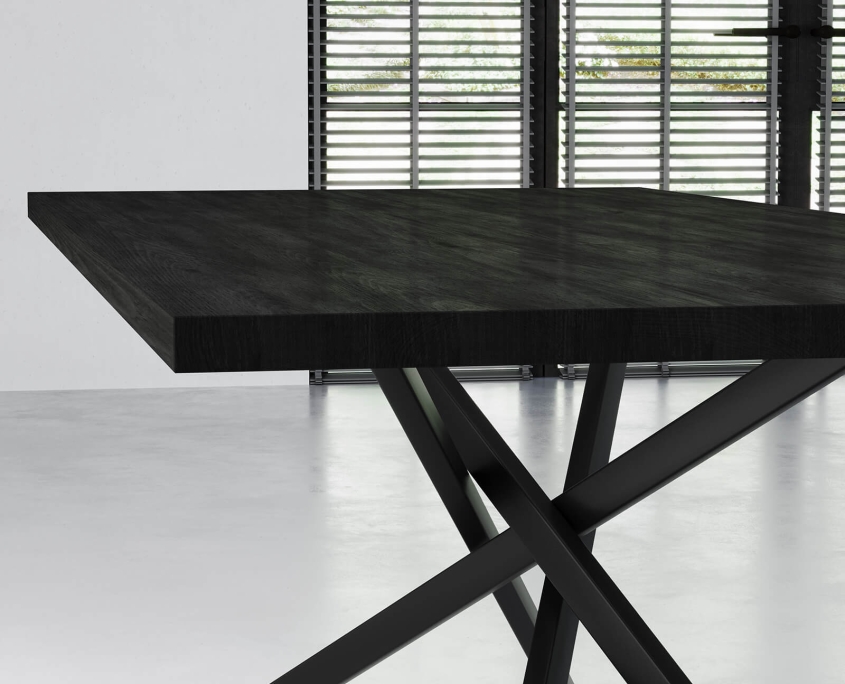 Black Table Close-Up 3D Rendering