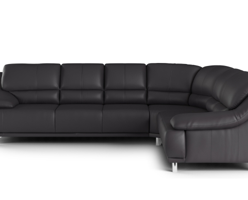 Black Leather Sofa Silo Render