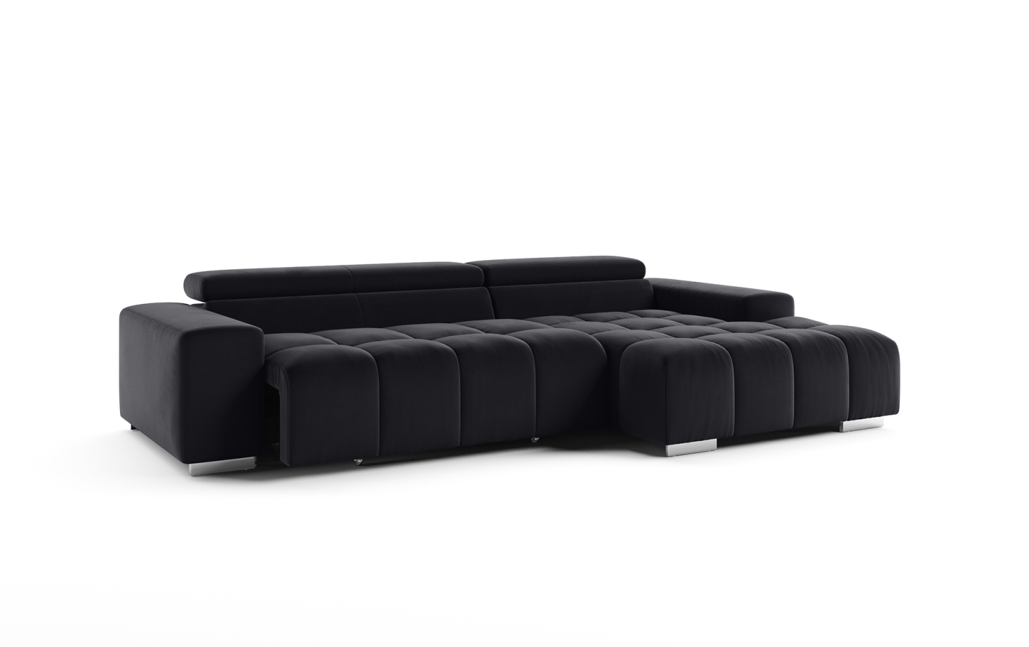 Black Velvet Sofa Silo Render