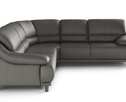 Grey Leather Sofa Silo Render