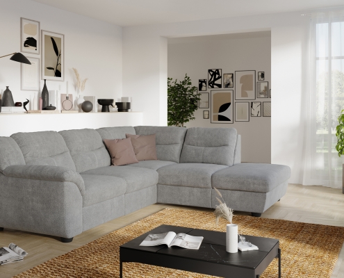 Grey Sofa Lifestyle 3D Render