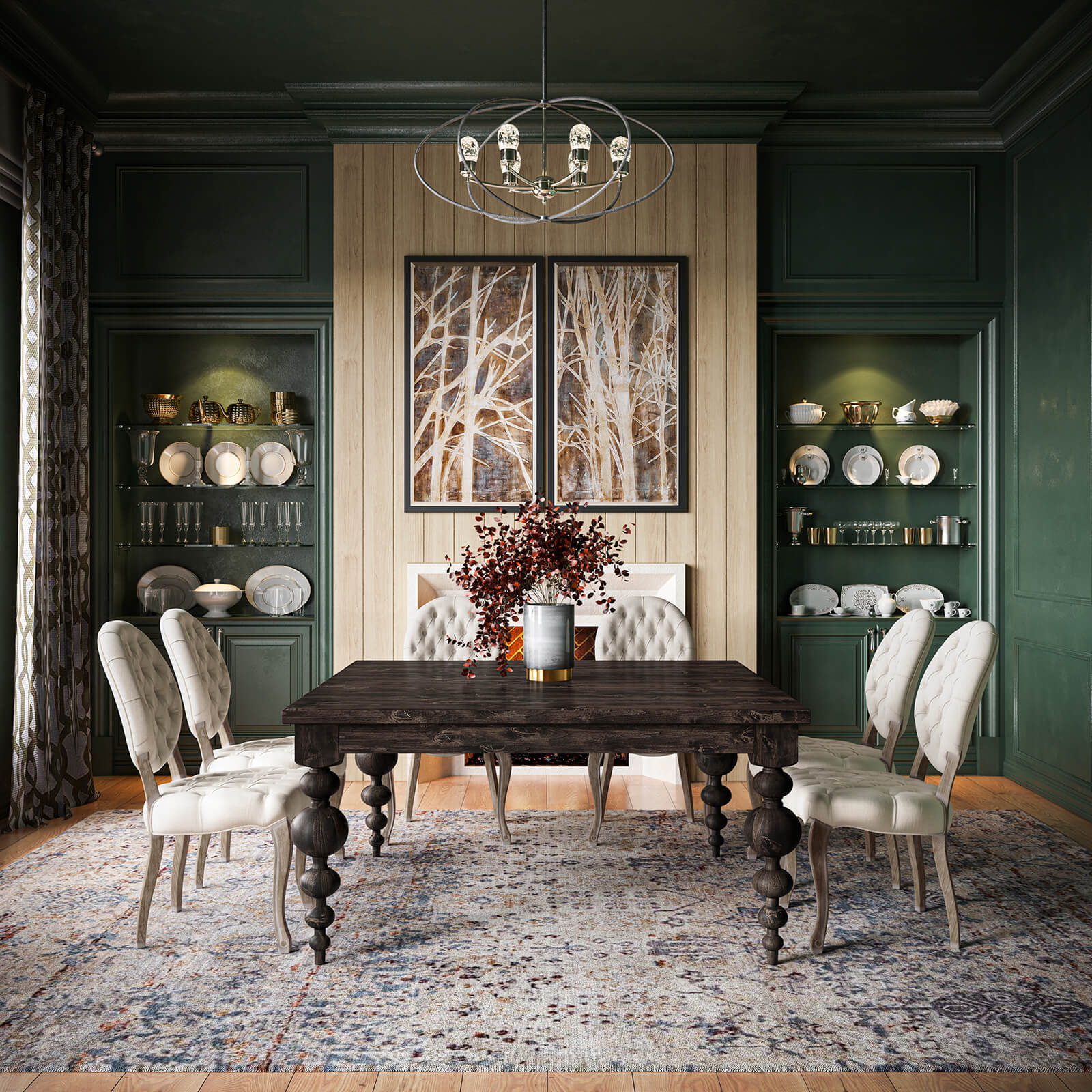 3D Render of Gorgeous Wooden Dining Table