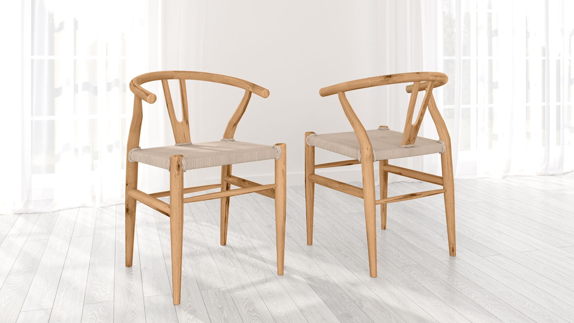 Wall Product Rendering for Beige Kitchen Chairs