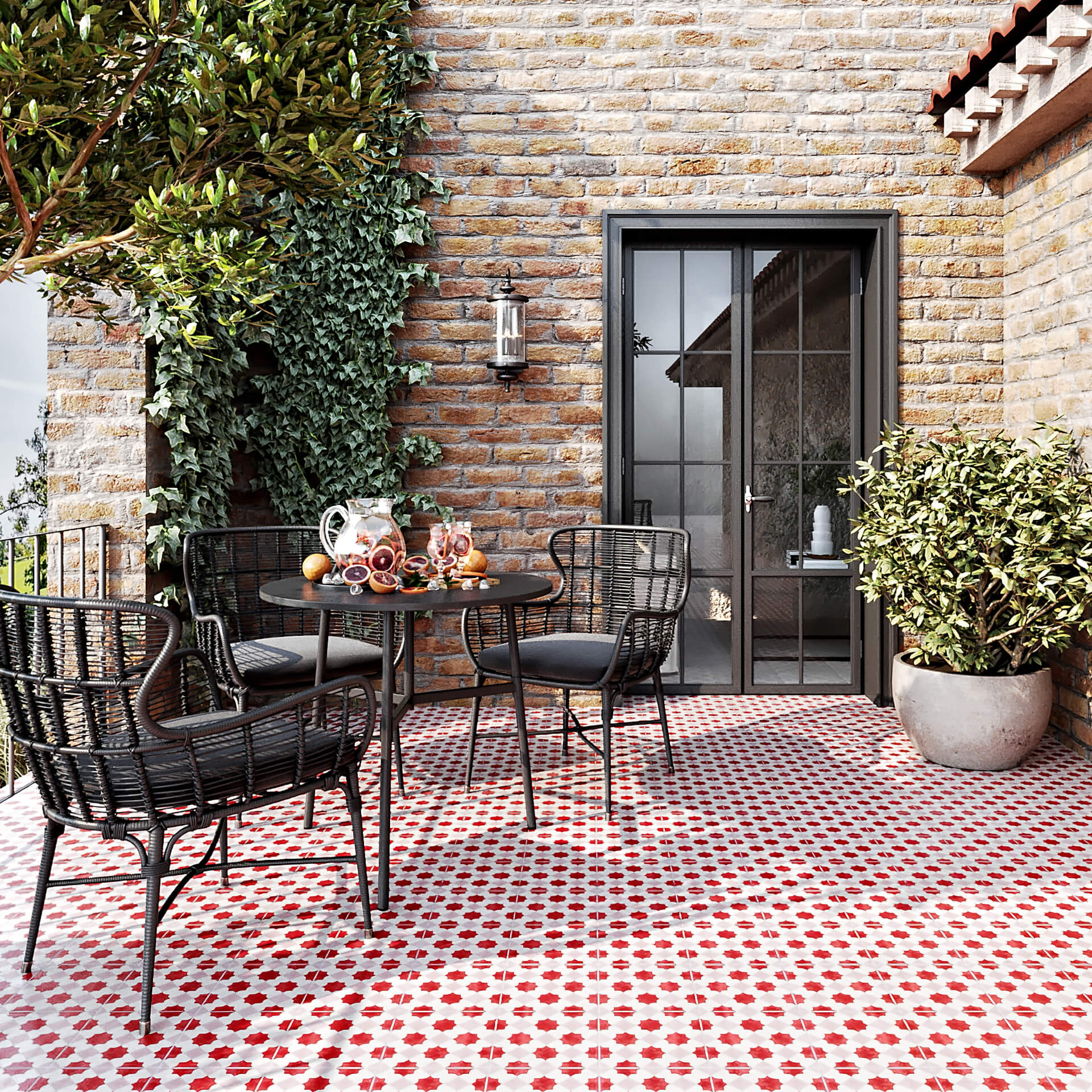 3D Rendering of Tiles on a Terrace